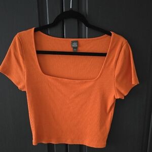 Wild Fable Orange Ribbed Crop Top